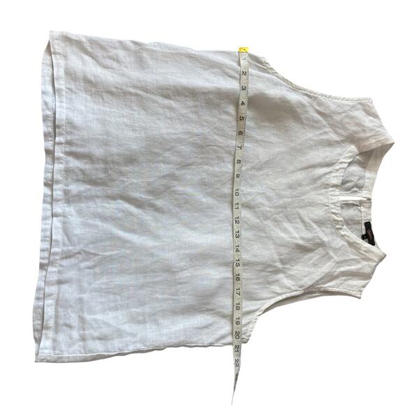 Quince Linen sleeveless top Sz M Beachy quiet luxury minimalist - Picture 5 of 7